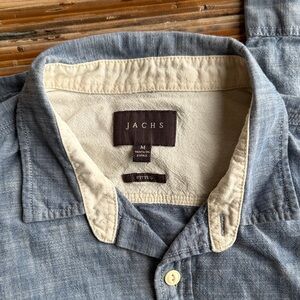 Jachs Denim Blue Shirt with Cream Collar
